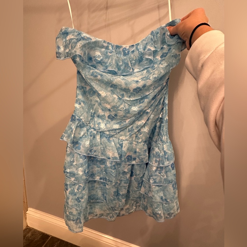 Floral Blue Mini Dress